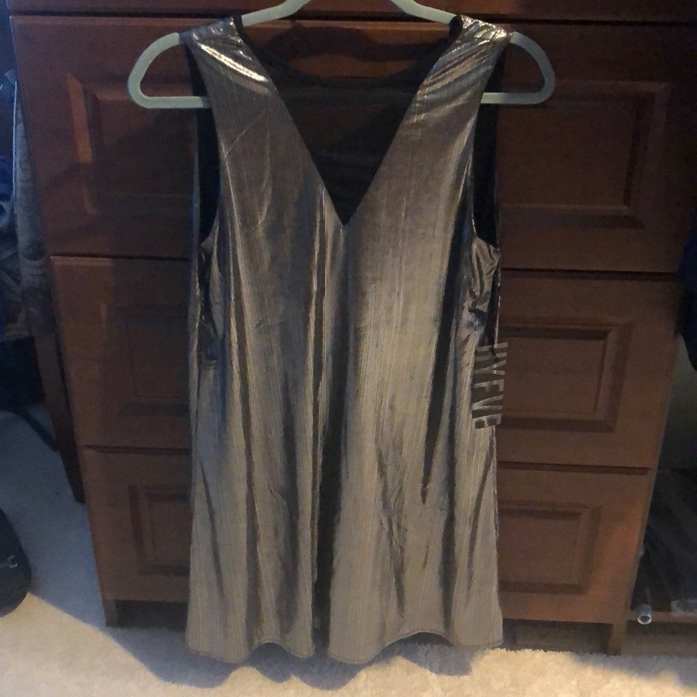 Silver shift dress